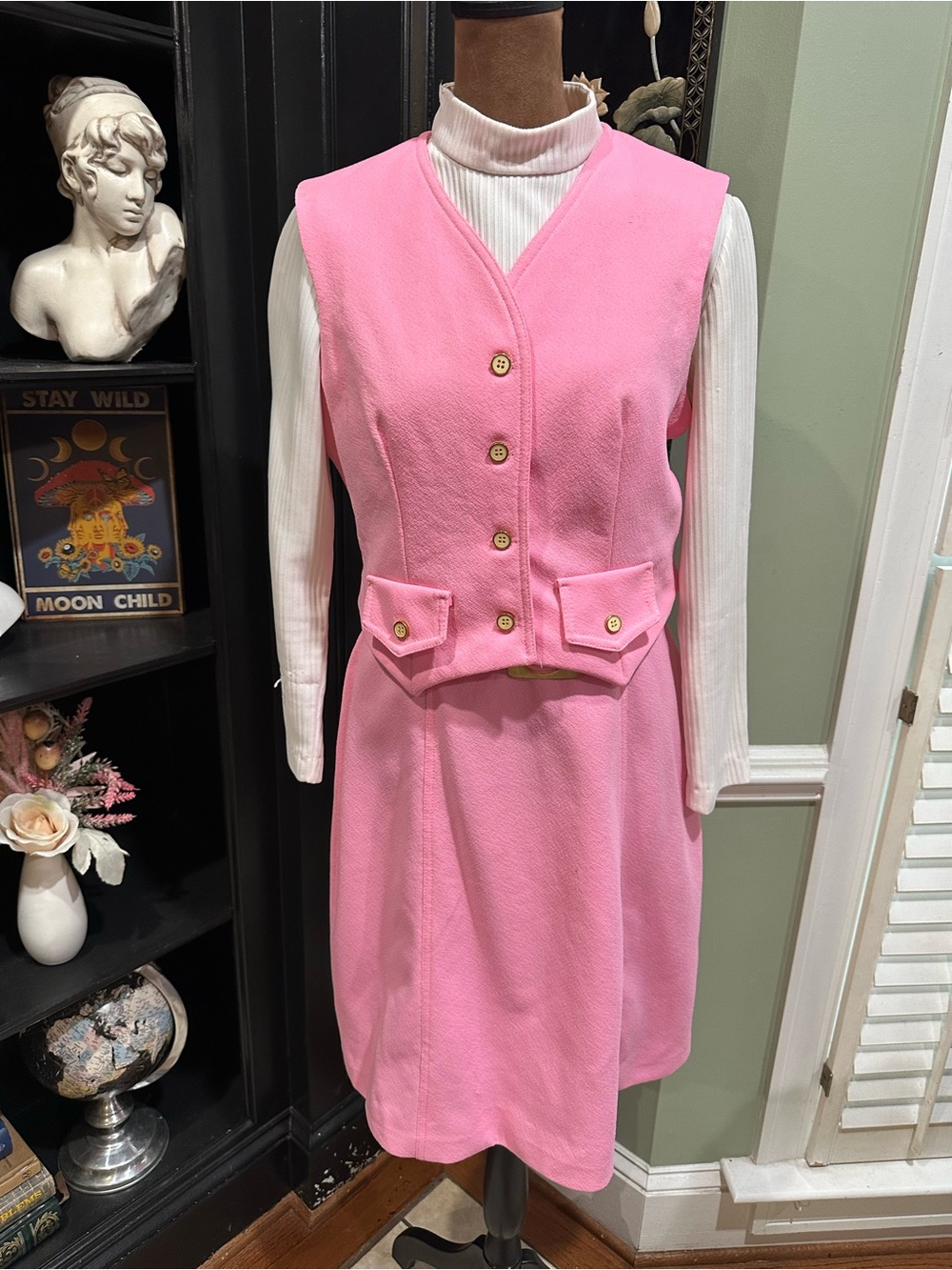 Vintage 60s/70s Pink Mod 3‑Piece Set